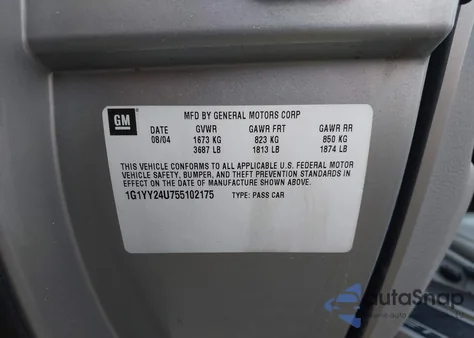 2005 Chevrolet Corvette из США, поврежденный, VIN 1G1YY24U755102175